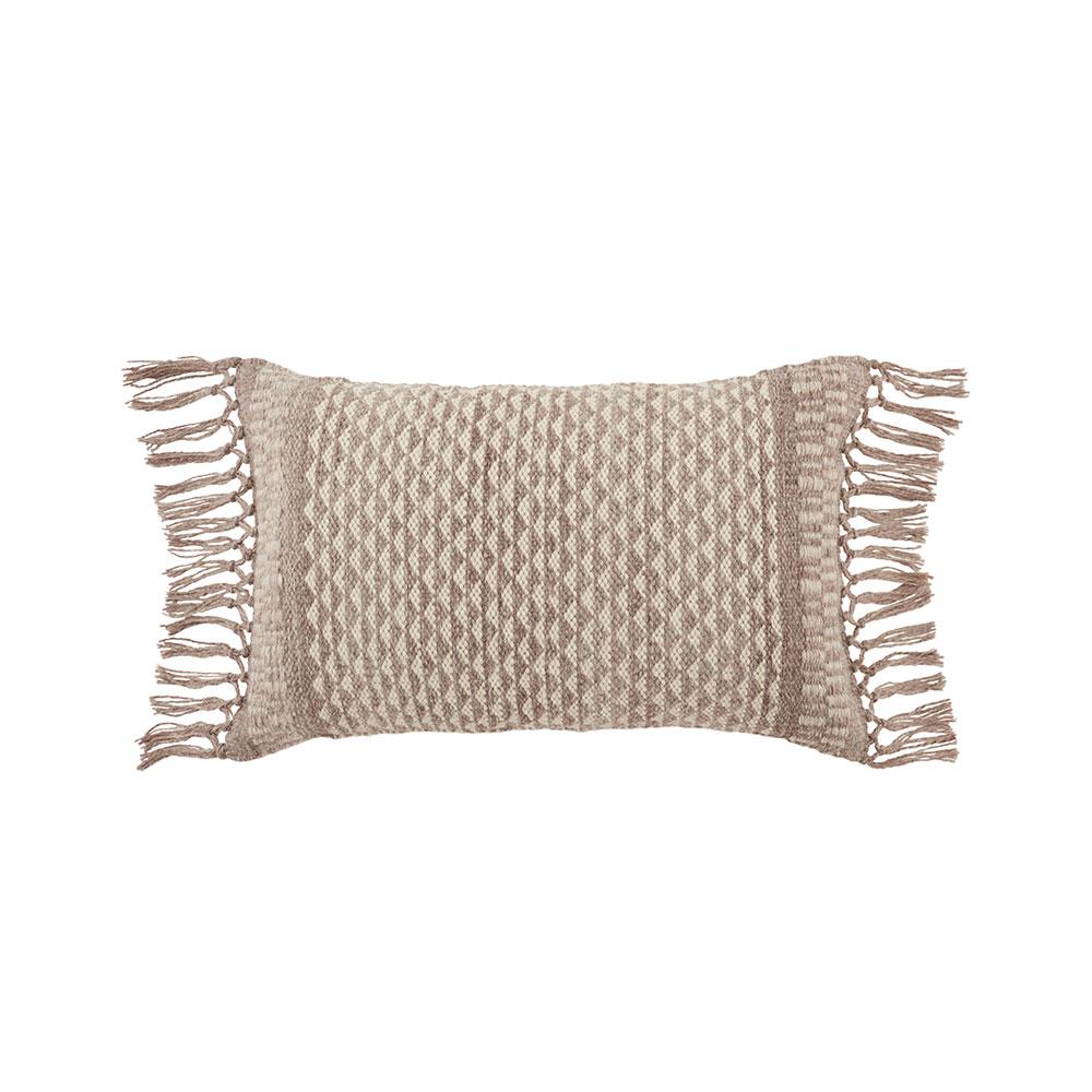 Jaipur Living 21" x 13" Vibe Haskell Taupe Lumbar Outdoor Pillow