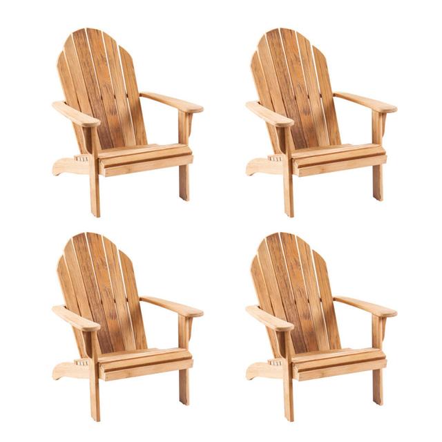 POVL Outdoor Teak Adirondack Chair - Set of 4