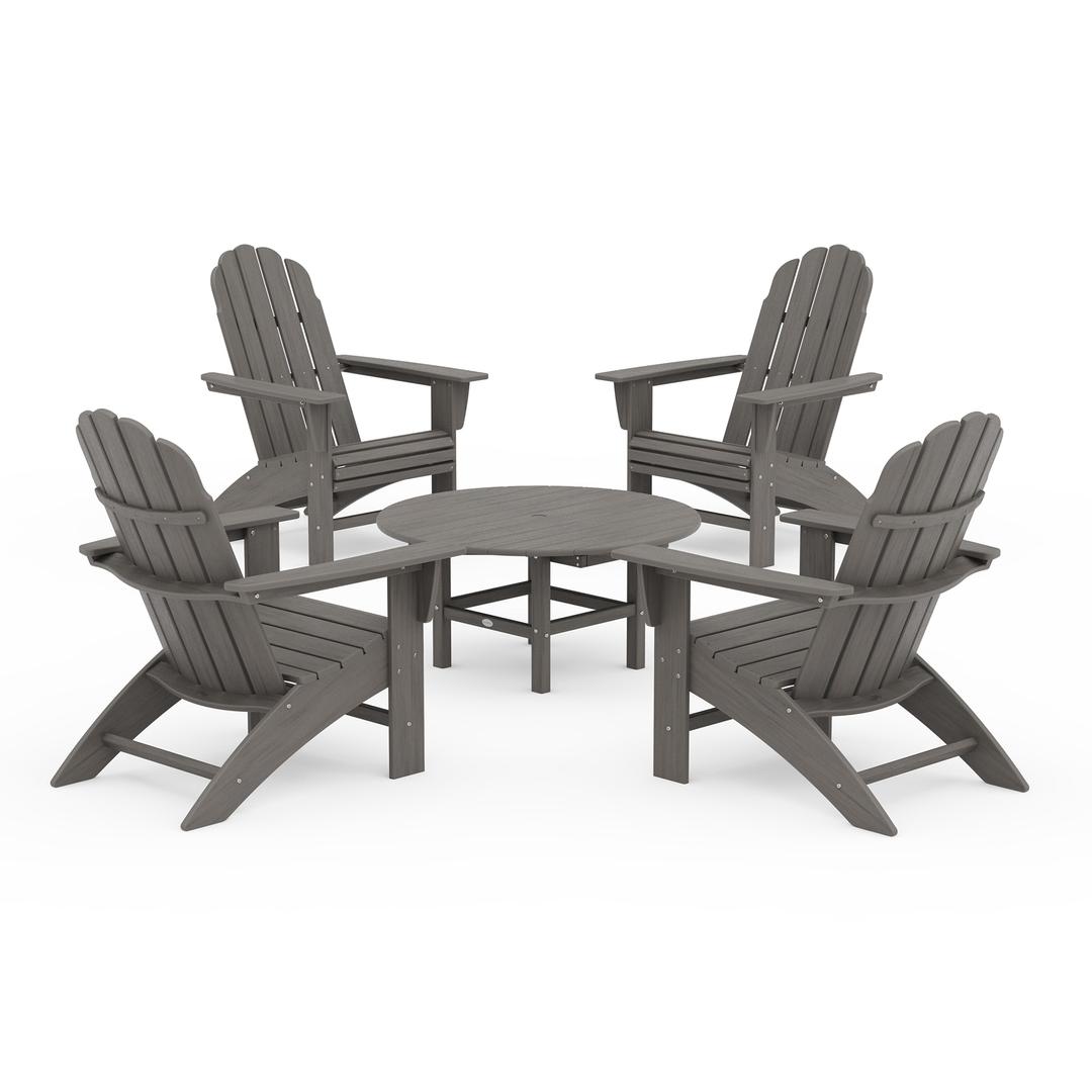Polywood Vineyard 5-Piece Oversized Adirondack Set