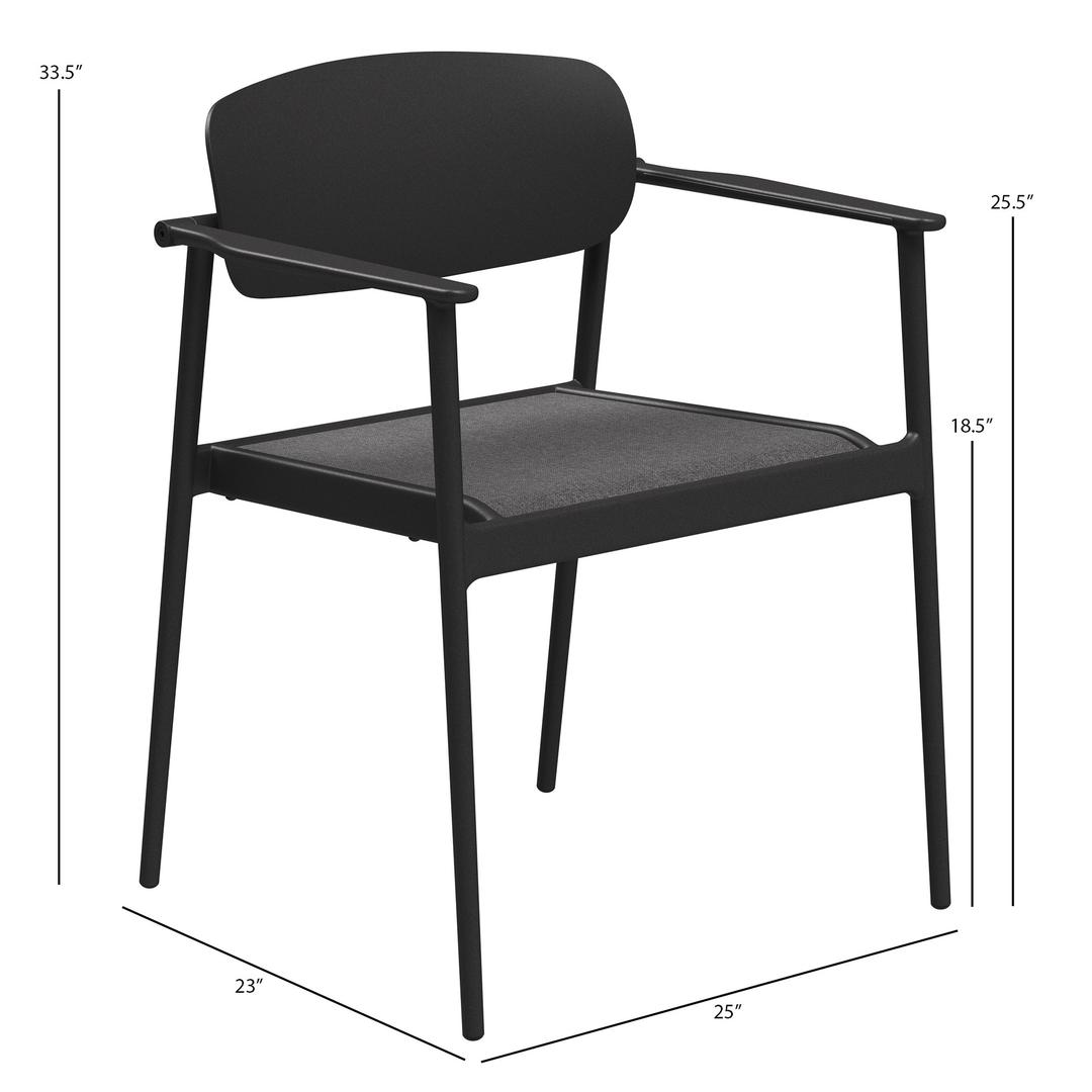 Gloster Allure Stacking Aluminum Dining Armchair - Dims Gloster Allure Stacking Aluminum Dining Armchair - Dims