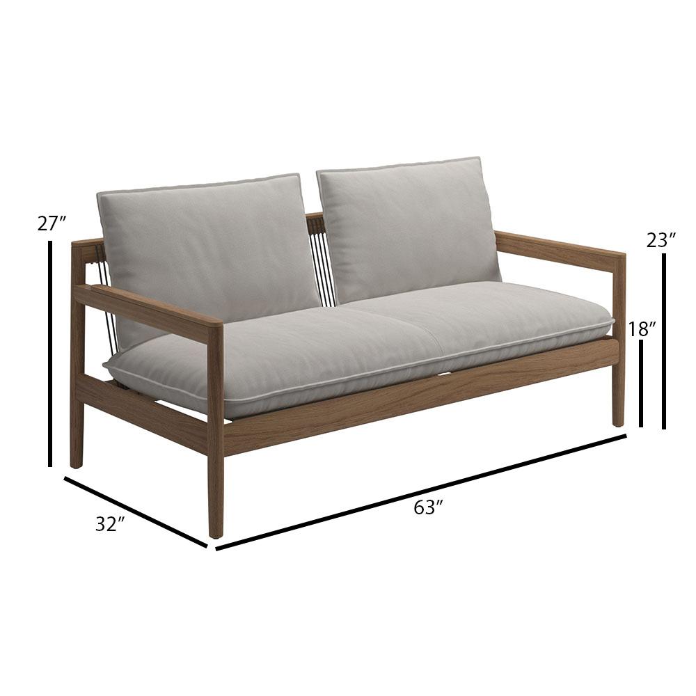 Gloster Saranac Teak 2-Seater Sofa - Dims Gloster Saranac Teak 2-Seater Sofa - Dims