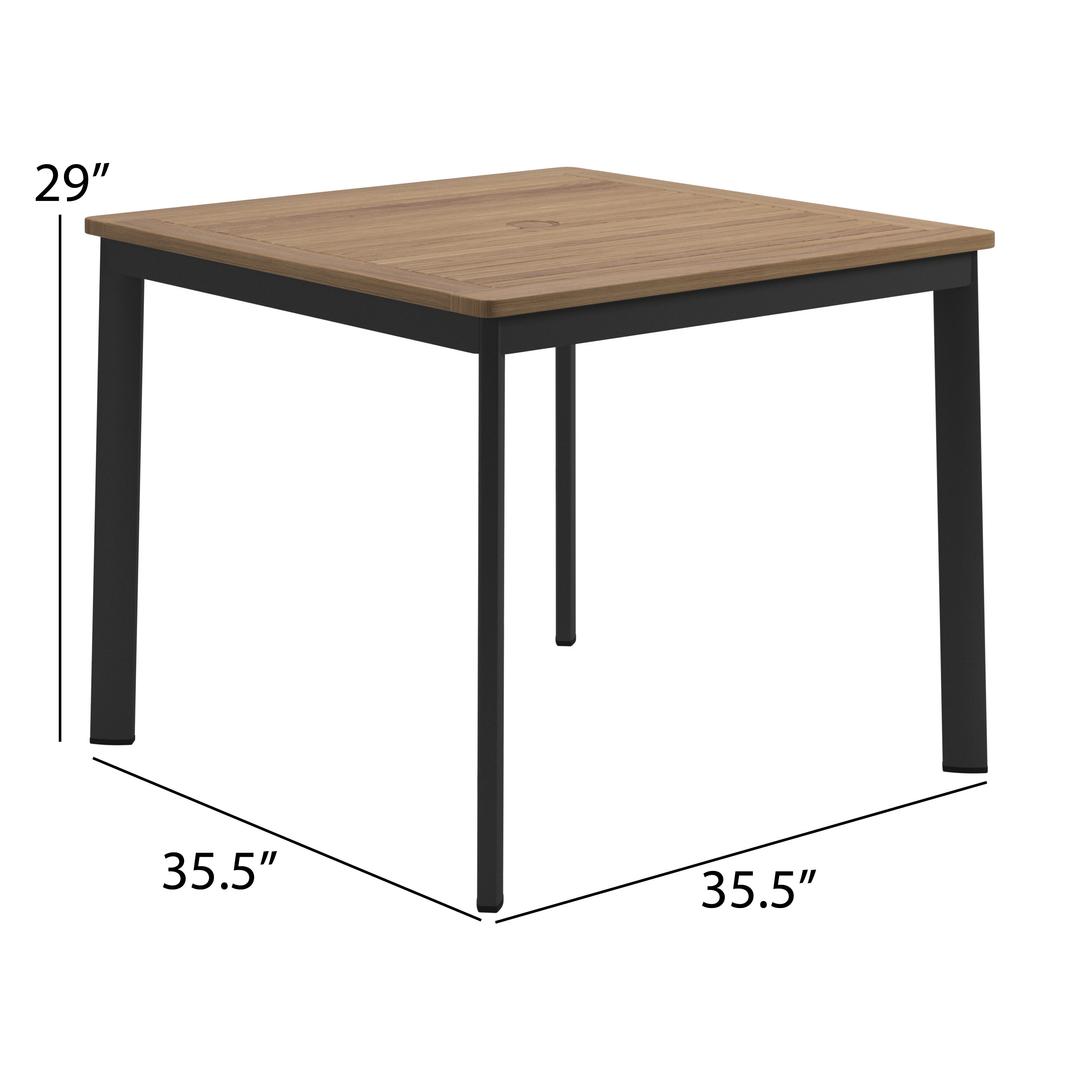 Gloster Metz 36" Aluminum Square Dining Table - Dims Gloster Metz 36" Aluminum Square Dining Table - Dims