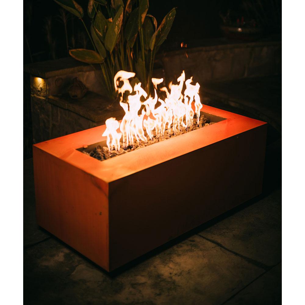 Fire Pit Art Linear 36" Rectangular Steel Gas Fire Pit