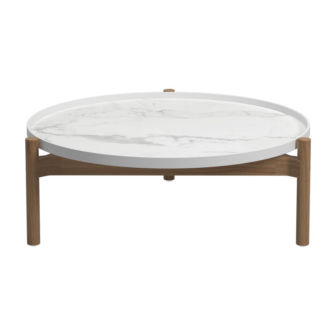 Gloster Sepal 35" Ceramic Round Coffee Table