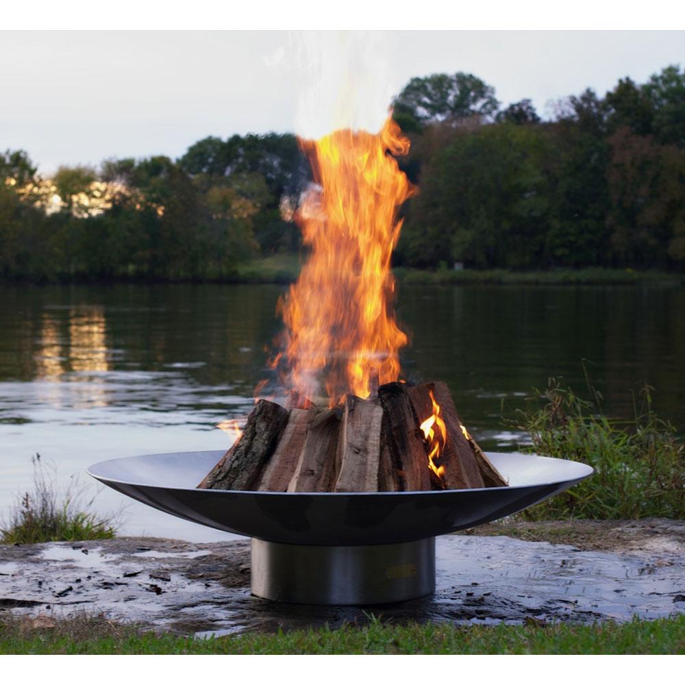 Fire Pit Art Bella Vita 70" Round Stainless Steel Fire Pit