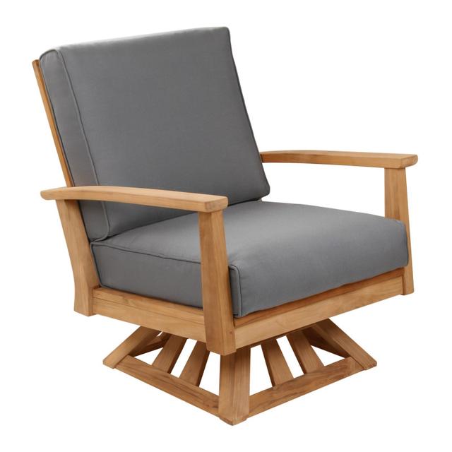 POVL Outdoor Calera 3-Piece Teak Sofa and Swivel Rocker Chair Set