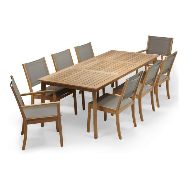 POVL Outdoor Menlo 95&quot; 8-Seat Teak Dining Set with Calera Chairs