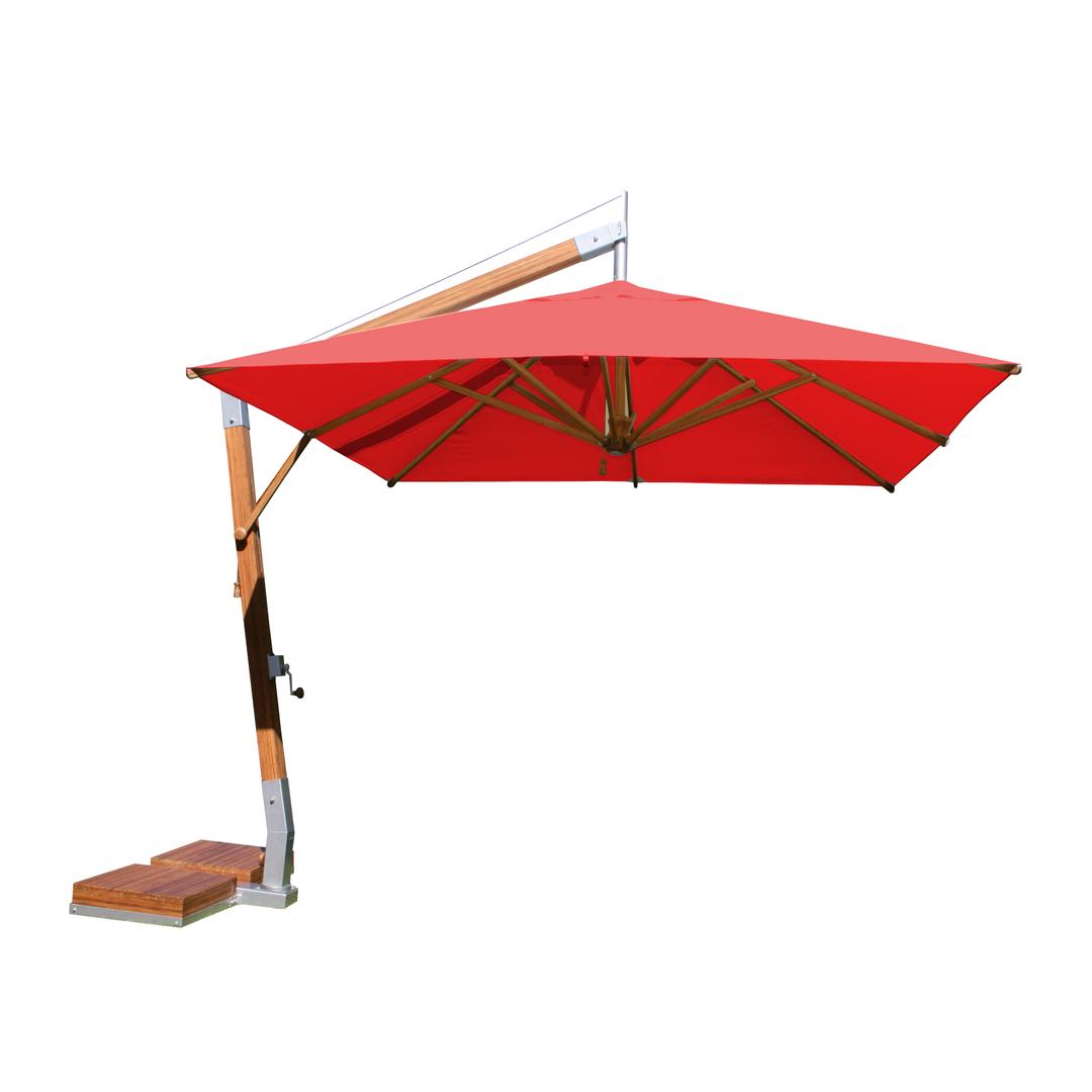 Bambrella Side Wind Levante 10' x 13' Rectangular Bamboo Cantilever Patio Umbrella