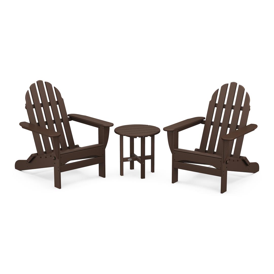 Polywood Classic 3-Piece Adirondack Folding Chair Set
