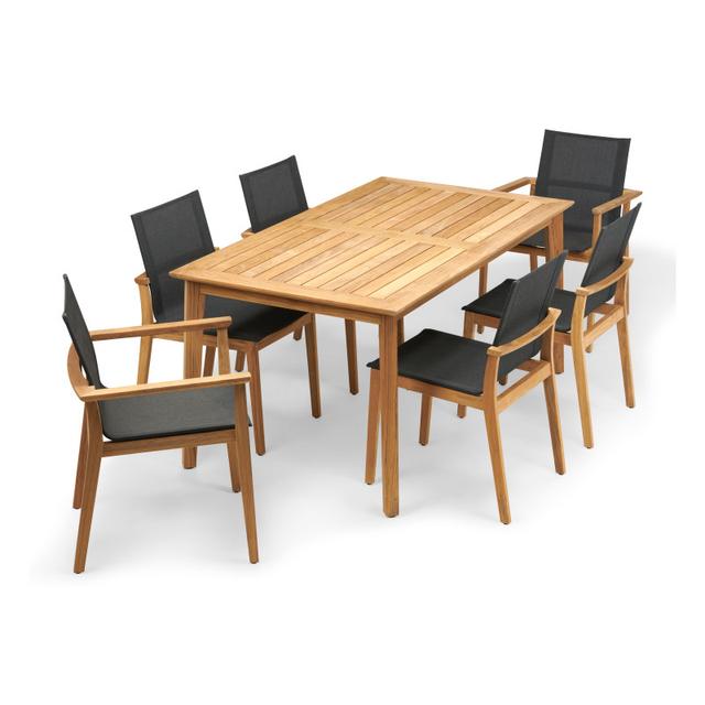 POVL Outdoor Menlo 63&quot; 6-Seat Teak Dining Set with Menlo Chairs