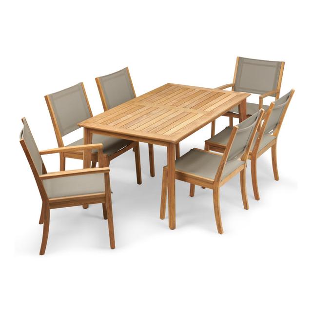 POVL Outdoor Menlo 63&quot; 6-Seat Teak Dining Set with Calera Chairs