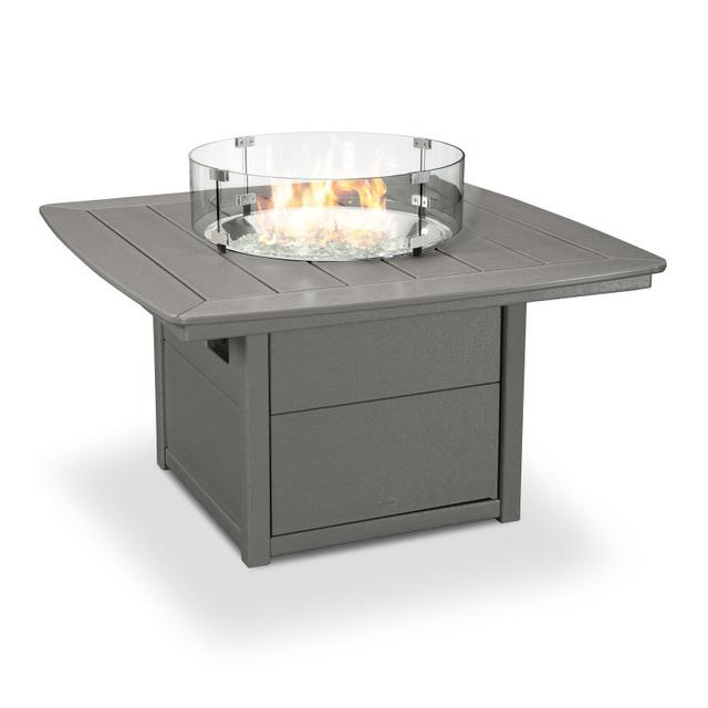 Polywood Nautical 42&quot; Square Fire Pit Table - Hidden Tank