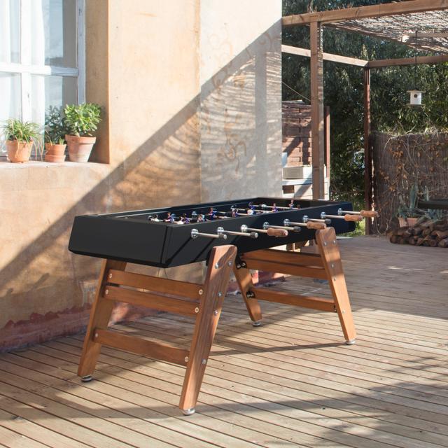 RS Barcelona RS3 Wood Black Indoor/Outdoor Foosball Table