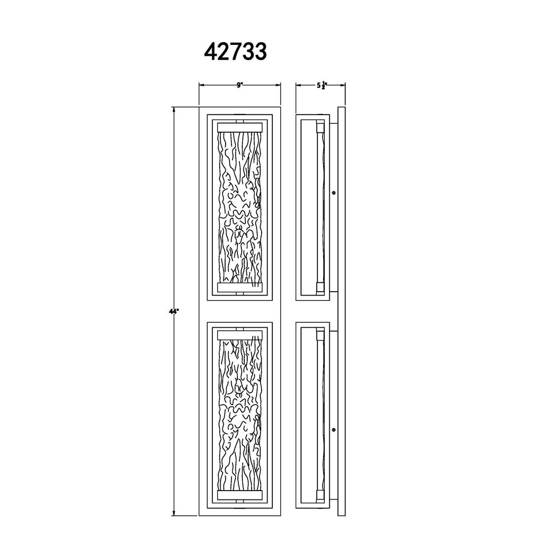Eurofase Ilya 44" LED Wall Sconce - Dimensions Eurofase Ilya 44" LED Wall Sconce - Dimensions