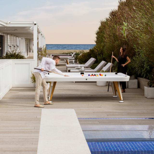 RS Barcelona Diagonal 7' White Outdoor Billiard Table