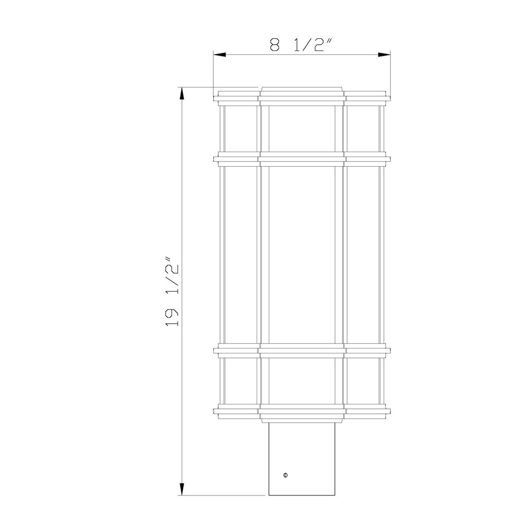 Eurofase Monte LED Post Light - Dimensions Eurofase Monte LED Post Light - Dimensions