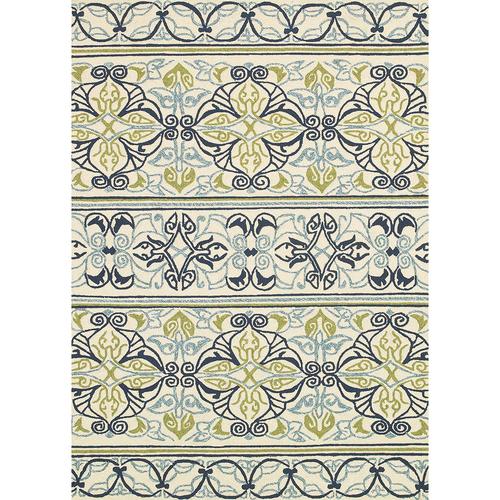 Couristan Covington Pegasus Ivory Navy Lime Indoor/Outdoor Rug