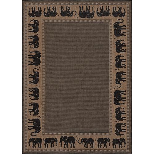 Couristan Recife Elephant Cocoa Black Indoor/Outdoor Rug