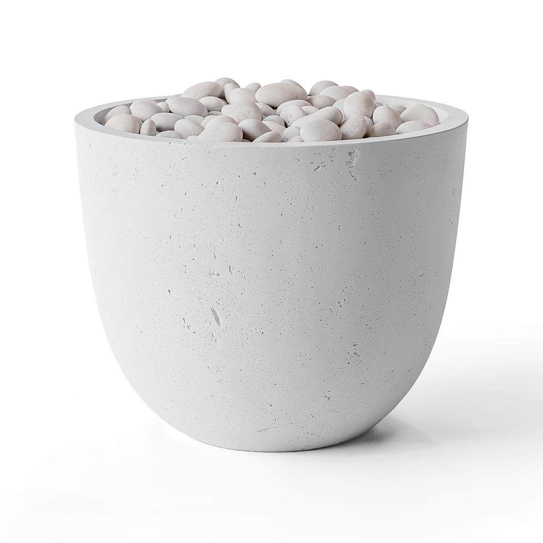 DEKKO Fire Pits Element 20.5" Round Concrete Gas Fire Bowl