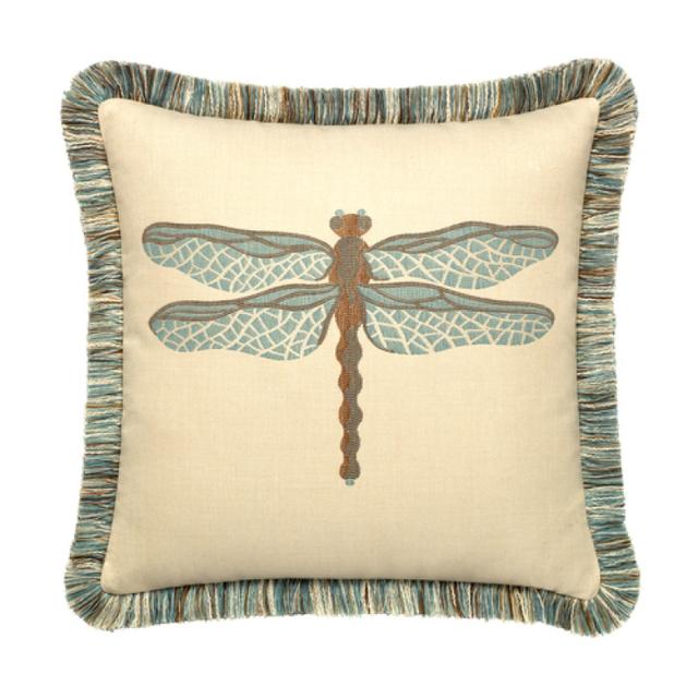 Elaine Smith 20&quot; x 20&quot; Dragonfly Spa Sunbrella Outdoor Pillow