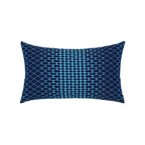 Elaine Smith 20" x 12" Optic Azure Sunbrella Outdoor Lumbar Pillow