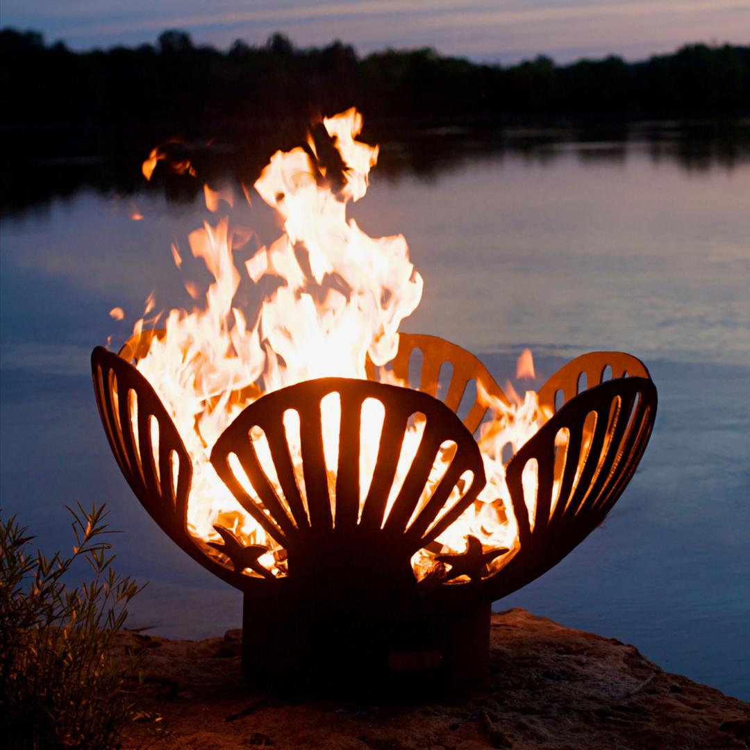 Fire Pit Art Barefoot Beach 36" Round Steel Fire Pit