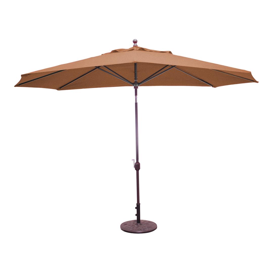 Galtech Auto Tilt 8' x 11' Oval Aluminum Market Patio Umbrella