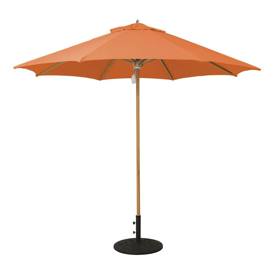 Galtech Pulley 9' Octagonal Teak Market Patio Umbrella