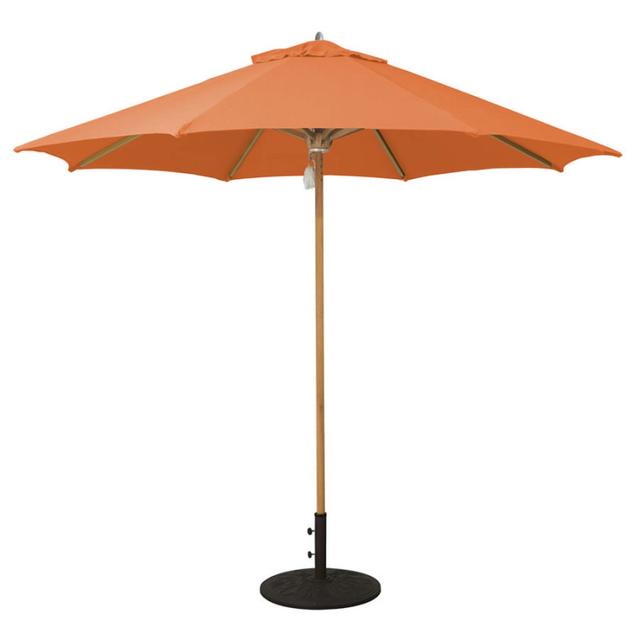 Galtech 9' Teak Pulley Round Umbrella