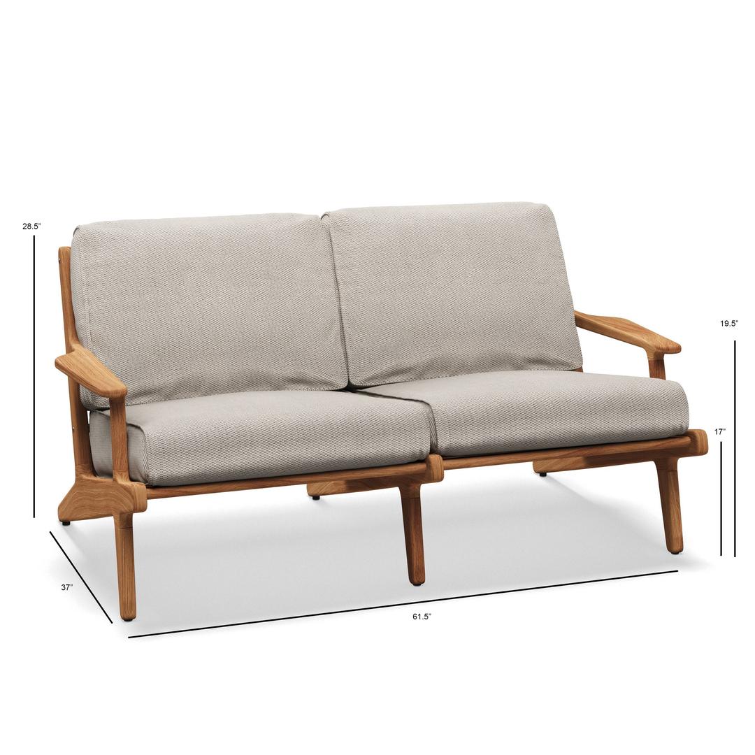 Gloster Bay Teak Loveseat - Dims Gloster Bay Teak Loveseat - Dims