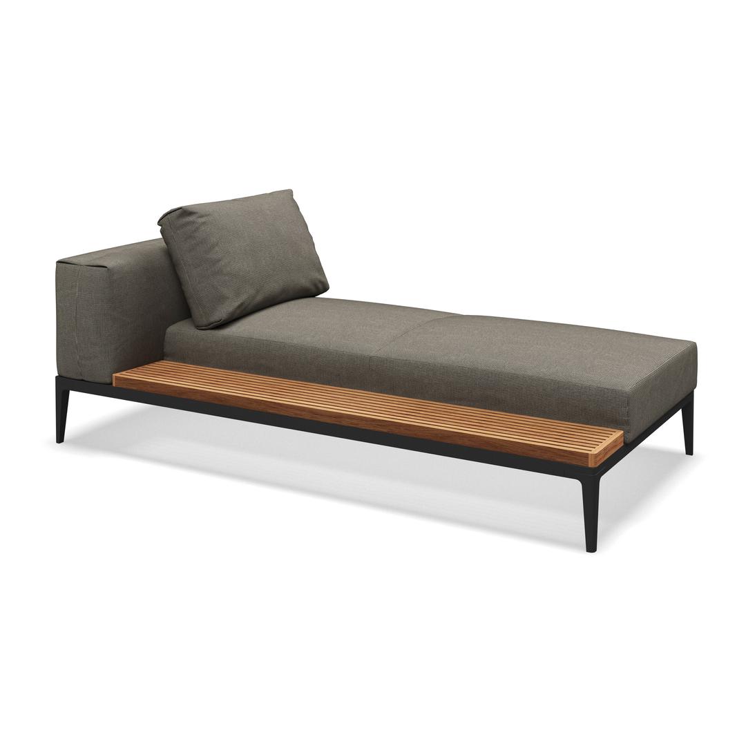 Gloster Grid Upholstered Left Chaise Outdoor Sectional Unit