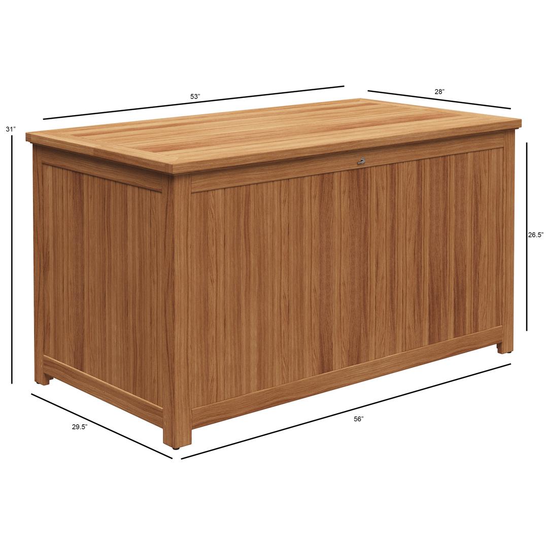 Gloster 56" Teak Outdoor Storage Box - Dims Gloster 56" Teak Outdoor Storage Box - Dims