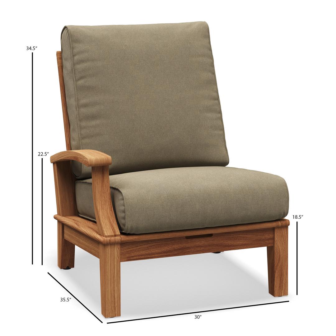Gloster Ventura Teak Left End Outdoor Sectional Unit - Dims Gloster Ventura Teak Left End Outdoor Sectional Unit - Dims