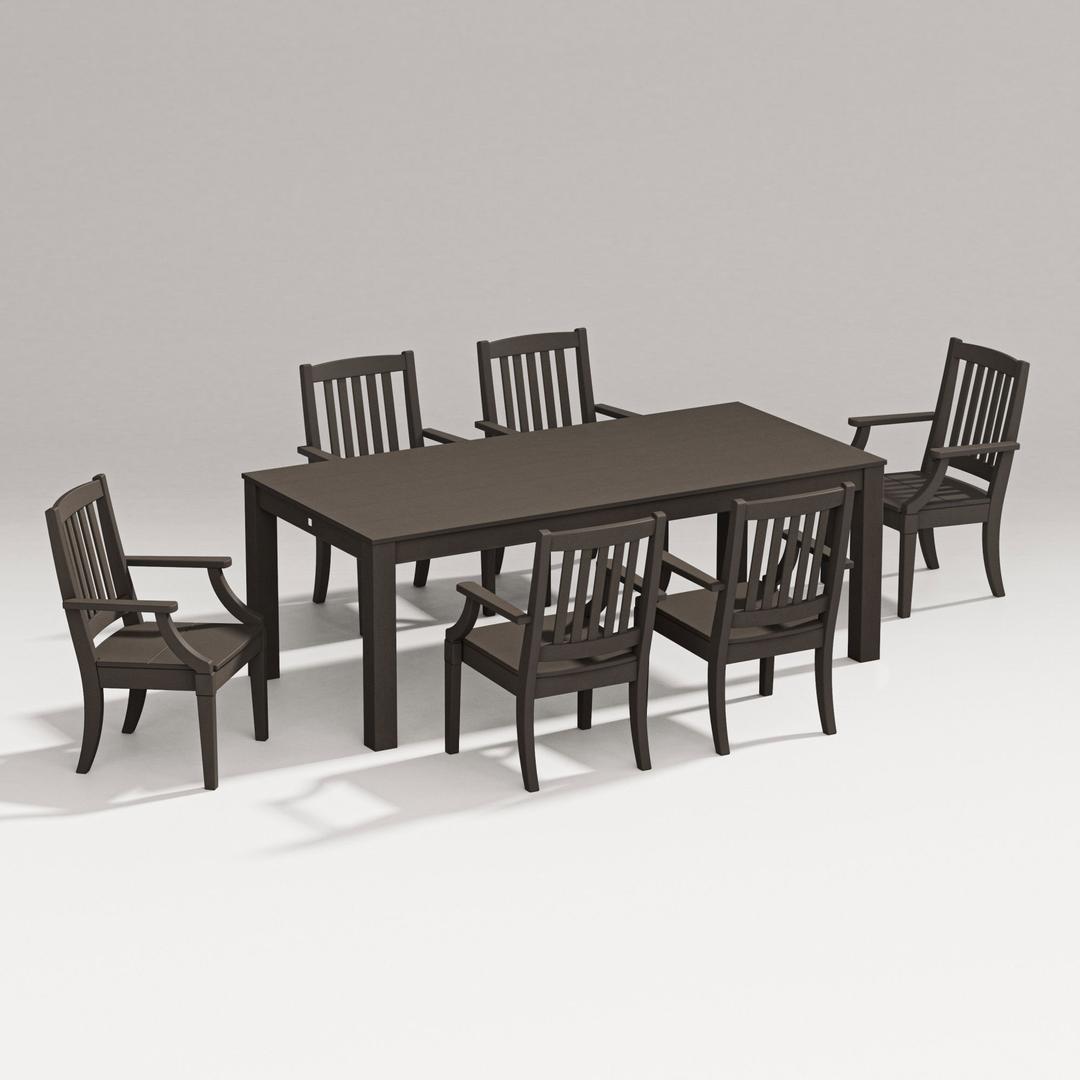 Polywood Estate Arm Chair 7-Piece Parsons Table Dining Set