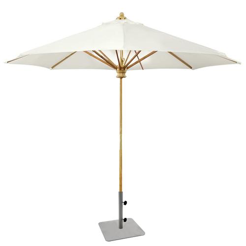 brass patio umbrella stand Oval profile base that tucks neatly under the table Umbrella Stand Standard Size with