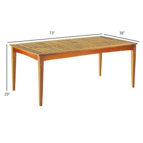 Kingsley Bate Amalfi 73" Rectangular Dining Table - Dimension Kingsley Bate Amalfi 73" Rectangular Dining Table - Dimension