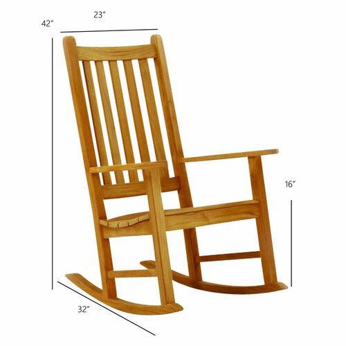Kingsley Bate Charleston Teak Rocking Chair - Dimension Kingsley Bate Charleston Teak Rocking Chair - Dimension