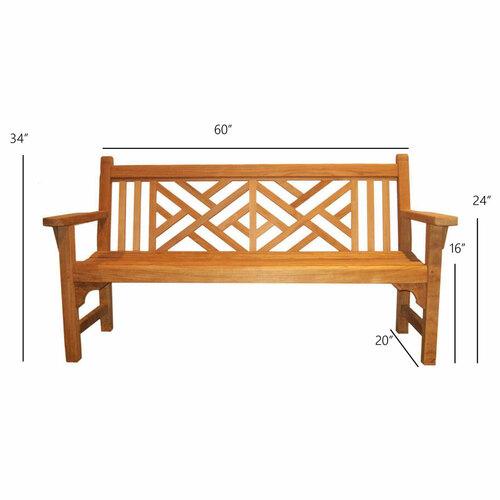 Kingsley Bate Chippendale 5' Bench - Dimension Kingsley Bate Chippendale 5' Bench - Dimension