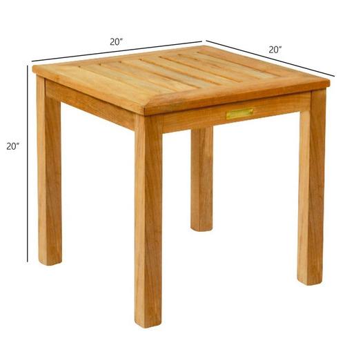 Kingsley Bate Classic 20" Teak Square Side Table - Tall Height - Dimension  Kingsley Bate Classic 20" Teak Square Side Table - Tall Height - Dimension