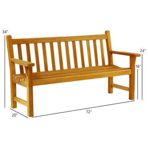 Kingsley Bate Dunbarton 6' Bench - Dimension Kingsley Bate Dunbarton 6' Bench - Dimension