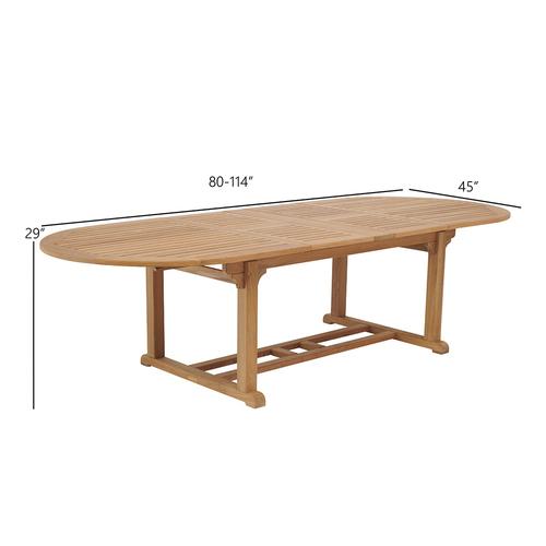 Kingsley Bate Essex 114" Oval Extending Table - Dimension Kingsley Bate Essex 114" Oval Extending Table - Dimension