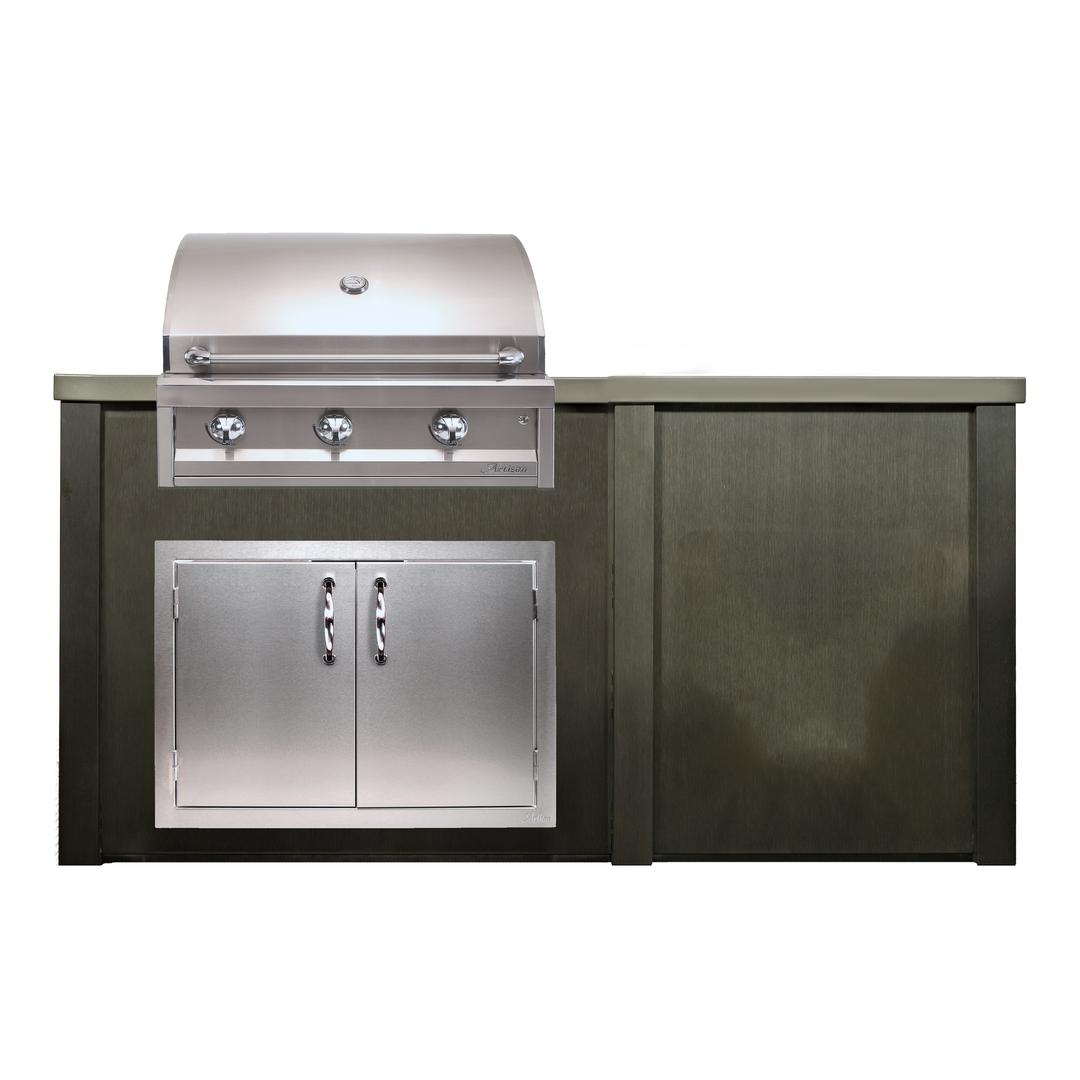 Haven Outdoor 6' Outdoor Kitchen Island with American Eagle 32" Grill