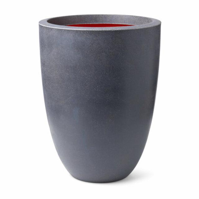 Capi Urban Elegant Vase Low Smooth Planter - Dark Grey