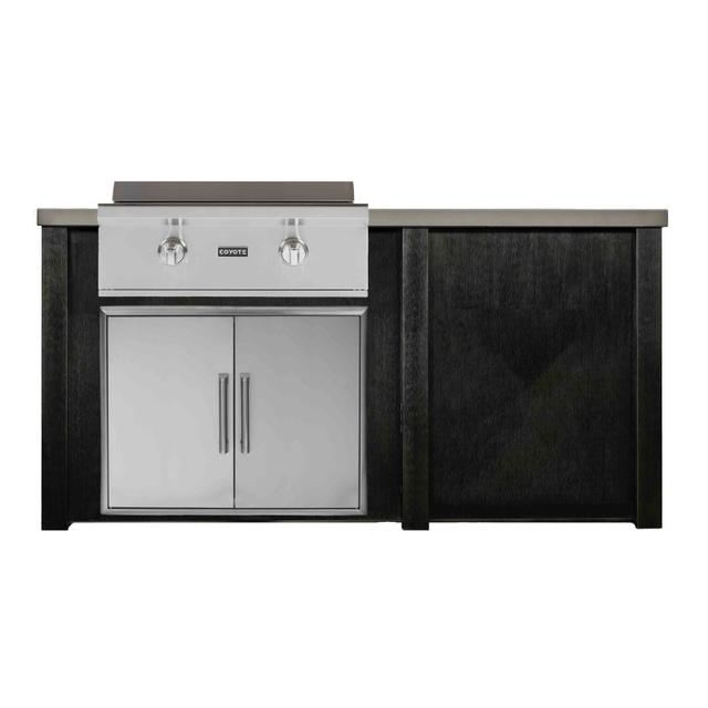 Outdoor Solutions 6' Outdoor Kitchen Island with Coyote 30&quot; Flat Top Grill