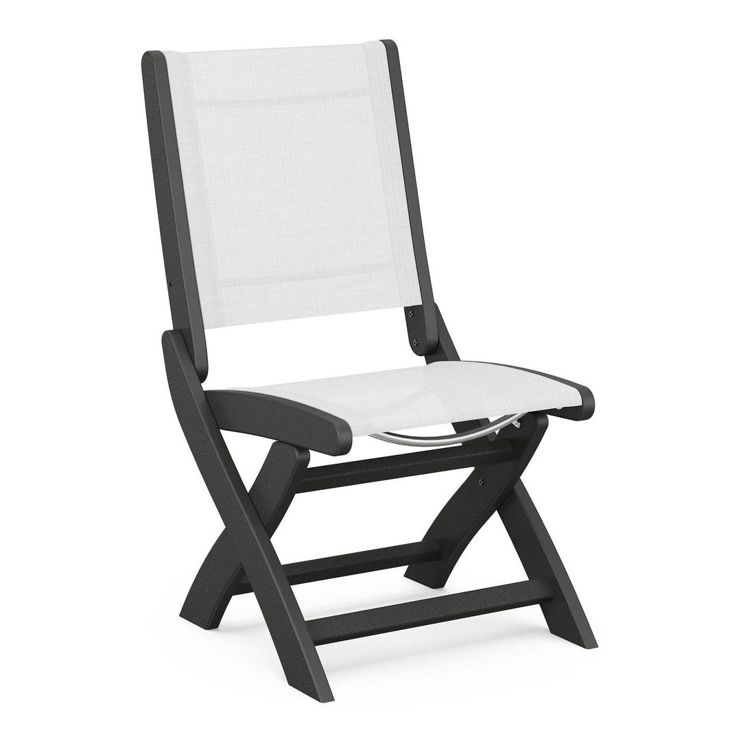 Polywood Coastal Folding Sling Dining Side Chair