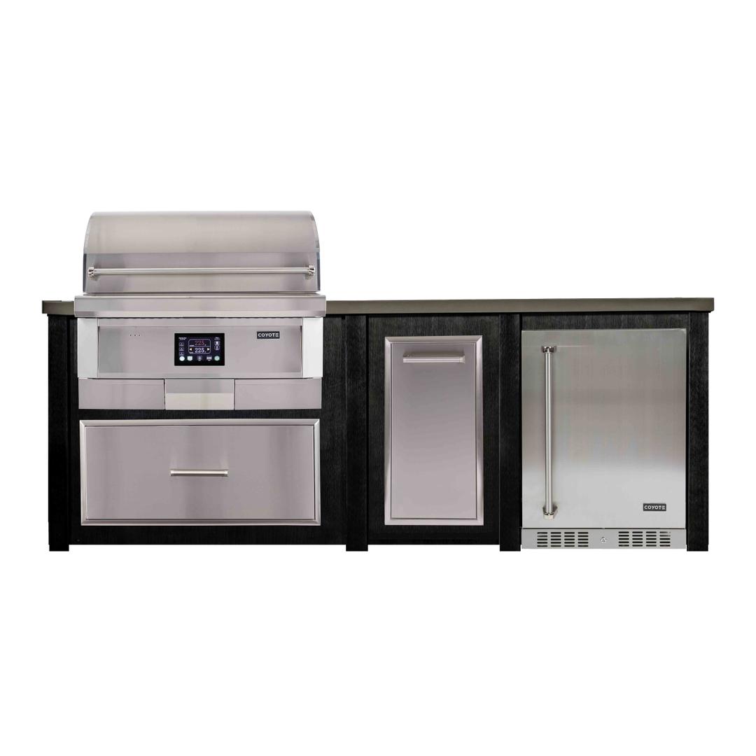 Haven Outdoor 8' Outdoor Kitchen Island with Coyote 36" Pellet Grill