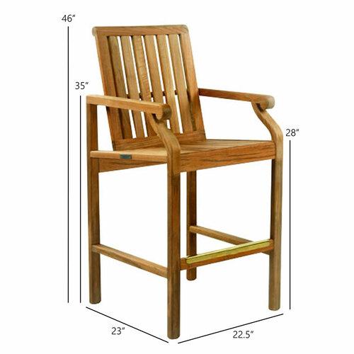 Kingsley Bate Nantucket Bar Chair - Dimension Kingsley Bate Nantucket Bar Chair - Dimension