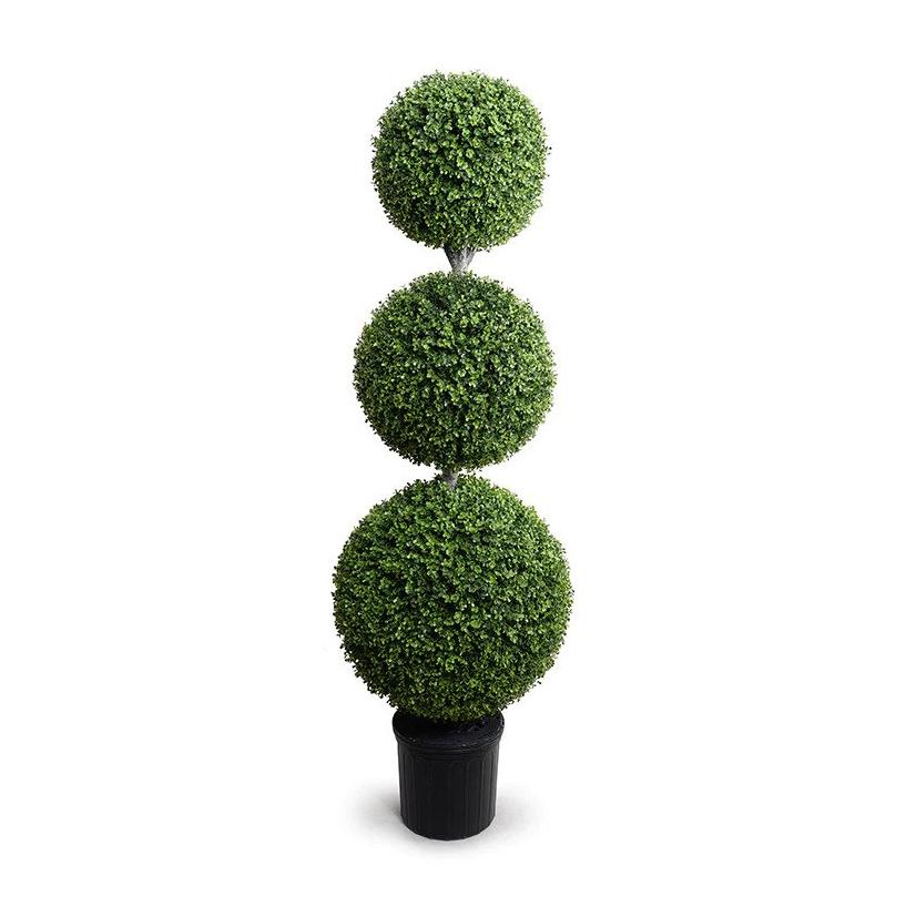 Enduraleaf 72" Faux Boxwood Triple Ball Topiary