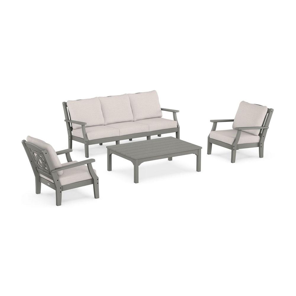 Polywood Chinoiserie 4-Piece Sofa Deep Seating Set