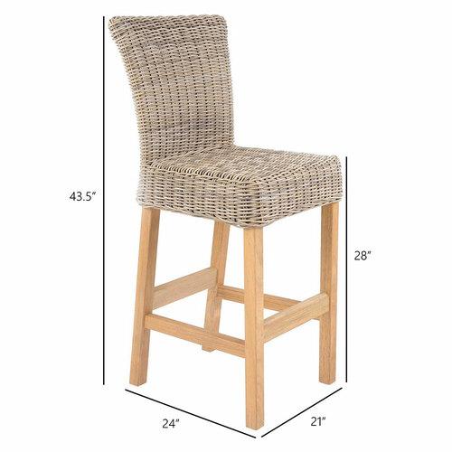 Kingsley Bate Sag Harbor Armless Bar Chair - Dimension Kingsley Bate Sag Harbor Armless Bar Chair - Dimension